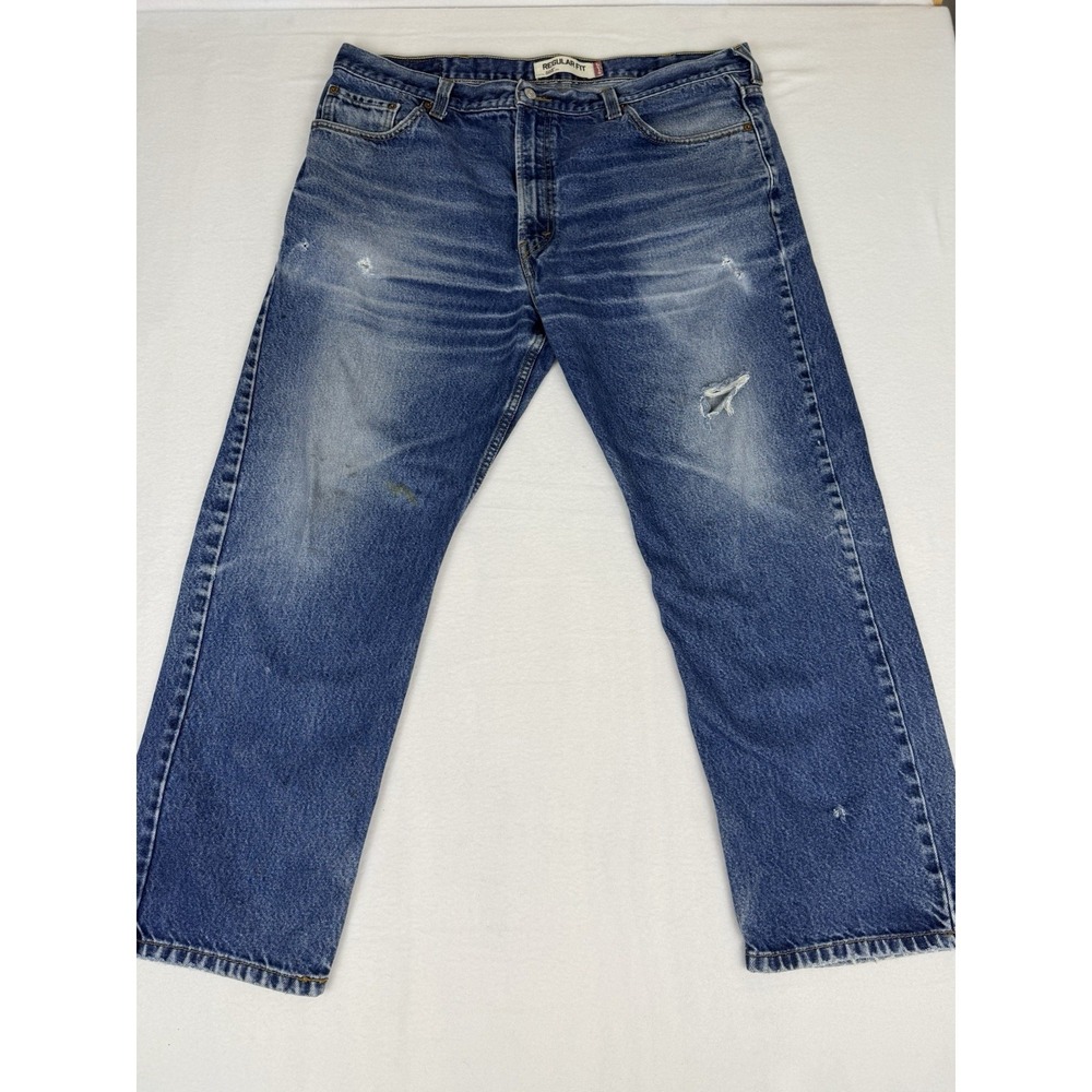Levis 505 Jeans Mens 42x30 Blue Fade Regular‎ Fit